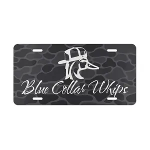 License plate black camo "redneck duck", old school camo