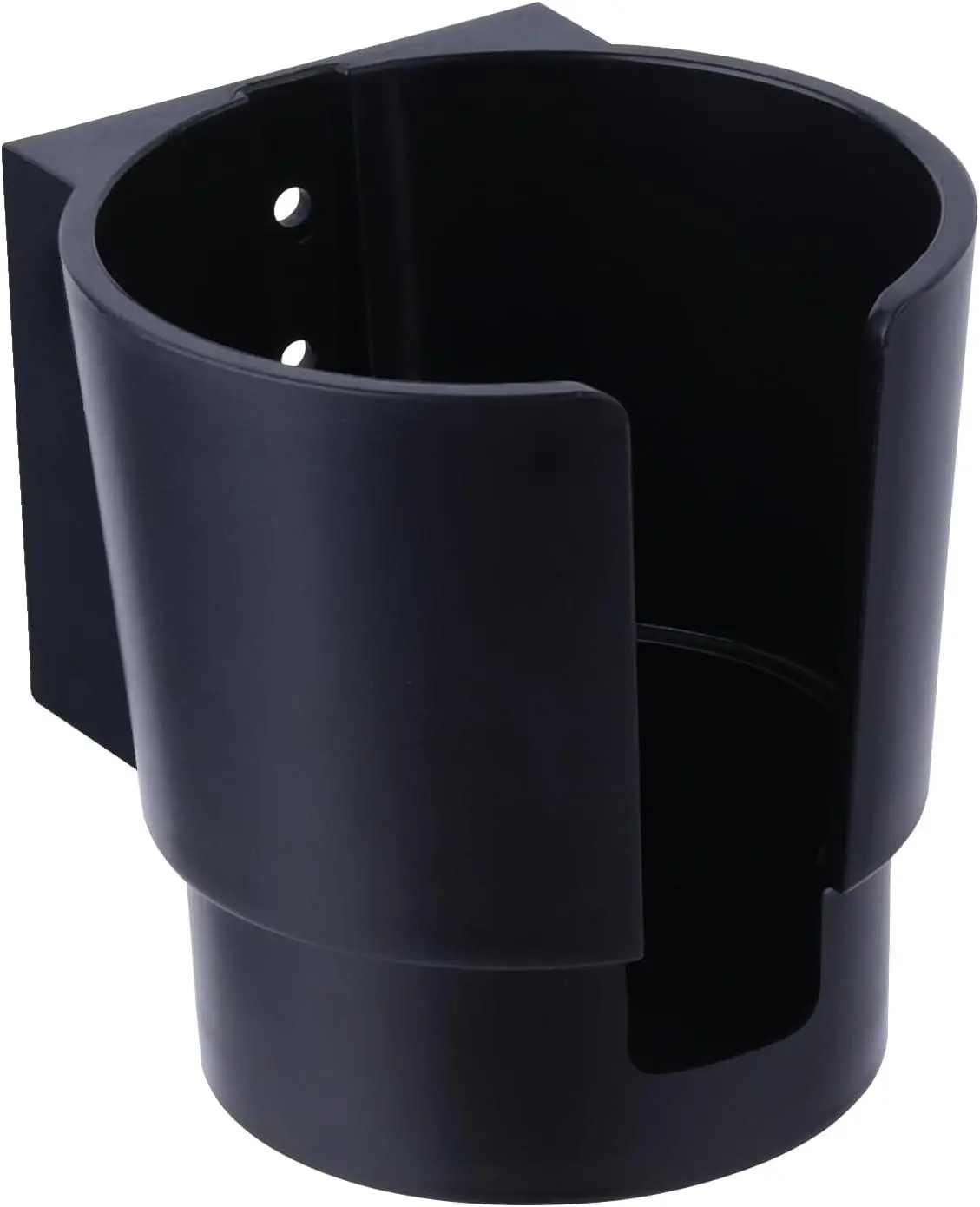 JAZBREY Heavy Duty Plastic Universal Large Cup Holder Wall Mount (1 Plastic Cup Holder) - Car Interior Stowing Accessory with 2 Stainless Steel Screws, 3.2 Inches Bottom Diameter, Vertical/Horizontal Mount for Boat, Truck, RV, Fits Most Containers, Black,