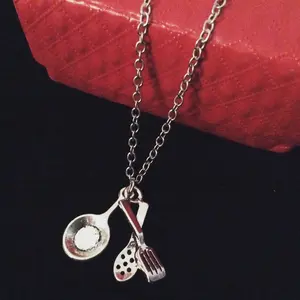 Culinary Foodie Chef Necklace Sauté Pan Chef Jewelry Kitchen Cooking Charm Pendant Cook Chef Gift