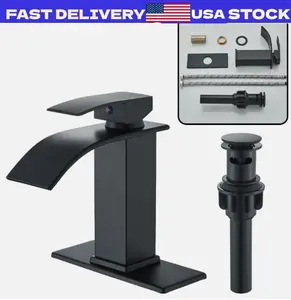 Black Bathroom Sink Faucet Lavatory Vanity Single Handle 3 Holes Basin Mixer Tap