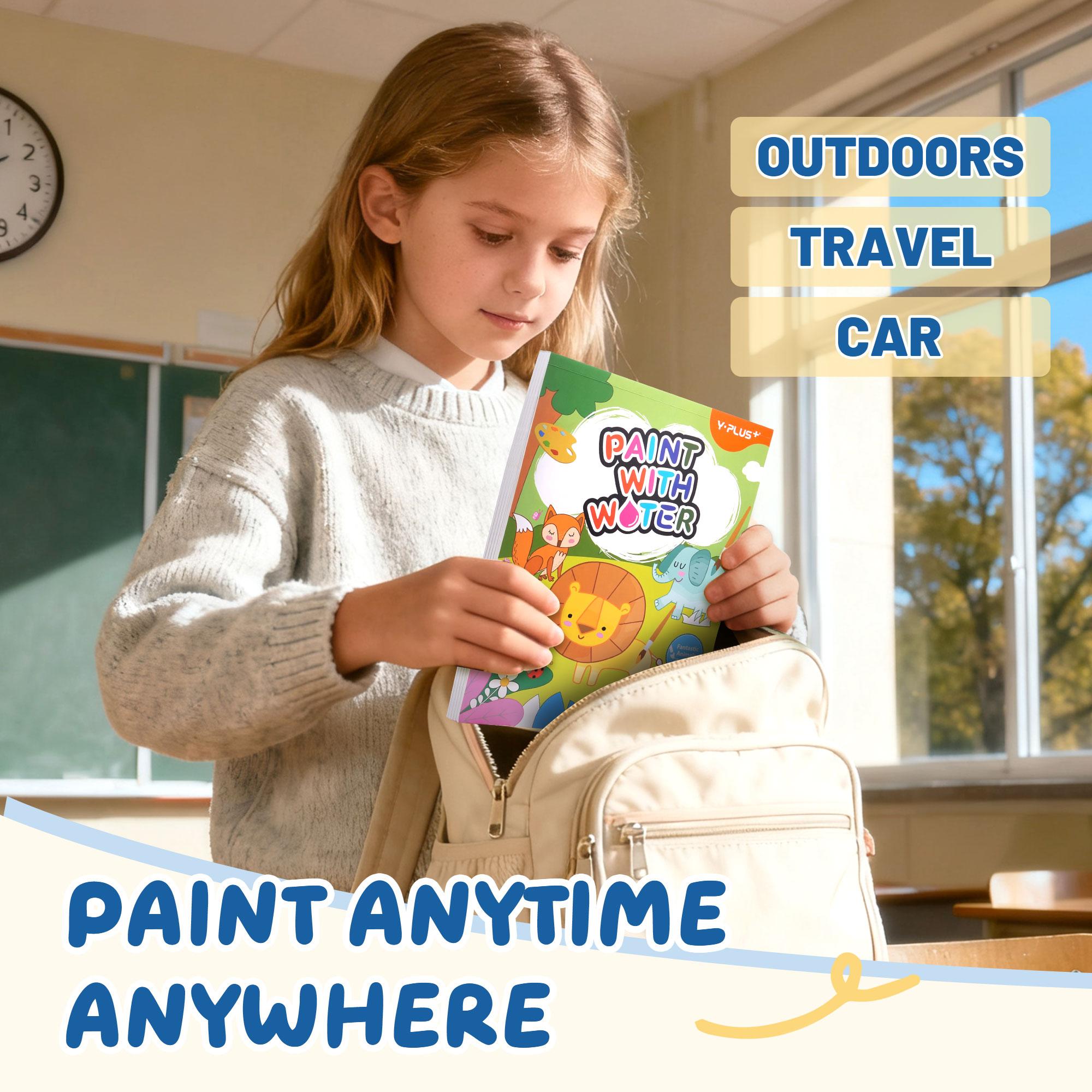 YPLUS Paint with Water Books for Toddlers, Art Craft Toys Watercolor Painting Paper, Gift for Kids Ages 1-3, 2-4, 4-6, Drawing with Brush.
