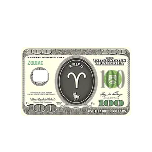 Zodiac Sign "Aries" One Hundred Dollar Bill USD Credit Debit EBT Chip Card Vinyl High Gloss Cover Sticker Decorative Waterproof Stain Resistant