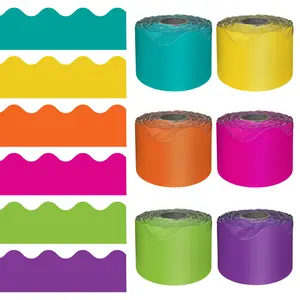 Carson Dellosa 65' Bright & Colorful 6 Pack Rolled Scalloped Bulletin Board Border Set (6 rolled borders)