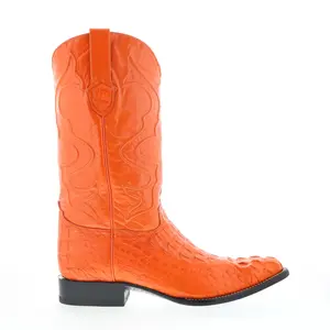 Wild West Caiman Hornback Chihuaha Mens Orange Wide Cowboy Western Boots