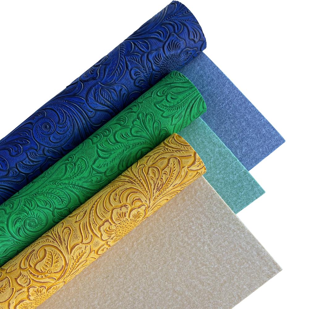 8-piece 8x 12-inch embossed PU leather fabric set, retro textured synthetic leather material, suitable for DIY handmade, bow keychain, etc., a variety of colors are available, American spot.