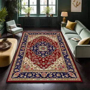 Luxury Persian Medallion Flannel Area Rug - Oversized Soft Plush Mat for Living Room & Bedroom, Non-Slip Thick Traditional Oriental Pattern Home Decor for Elegant Spaces #PersianRug #OrientalCarpet #ElegantHomeDecor #FlannelMat #NonSlipRug