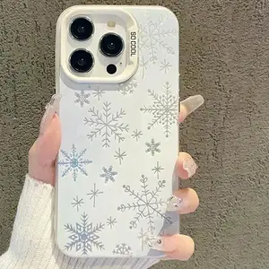 Snowflake Pattern Phone Case, Anti-drop Cellphone Protective Case, Total Protective Shockproof Mobile Phone Cover for iPhone Suitable for Samsung S25 ULTRA