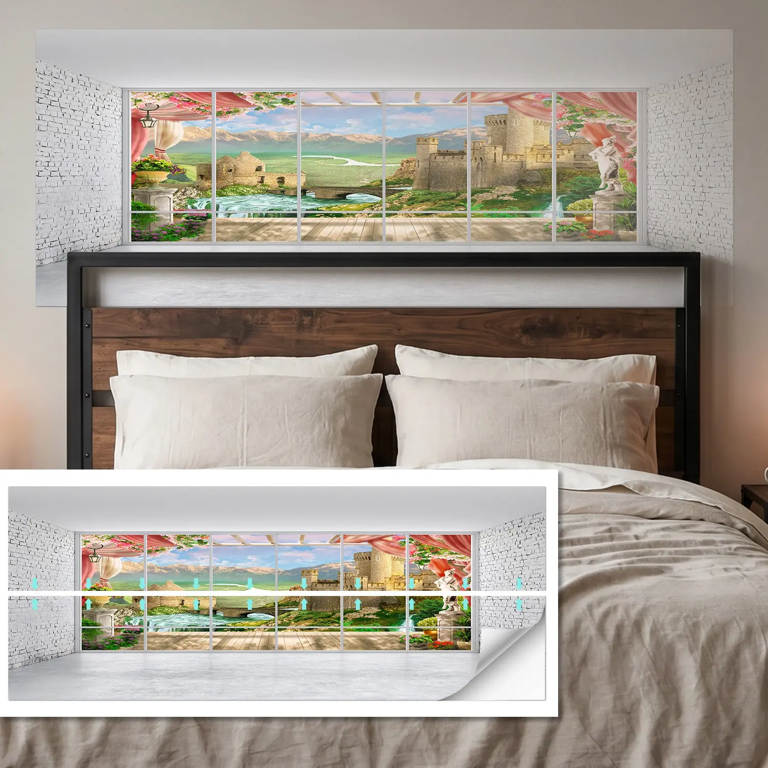90x180cm Large Size Self Adhesive Headboard Wall Sticker, HD Waterproof Design, Easy Installation, Perfect for Home Decor