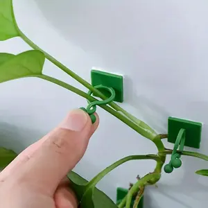 Plant Climbing Wall Clips, 20pcs Flexible Plant Support Holders, Self-adhesive Invisible Garden Trellises for Indoor/Outdoor Plants