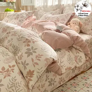 100% Cotton Floral Duvet Cover Set | Luxury 3-Piece Bedding