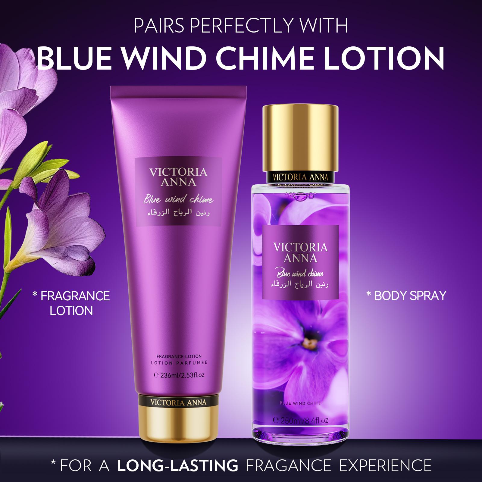 Victoria Anna Fragrance Gift Box, Body Spray and Body Lotion Set, 4 Flavor Options,Blue Wind Chime,Charming Angel,The Rhythm of Bamboo, Floral and Fruity Scents, Ideal Birthday Gift, Teacher Gift