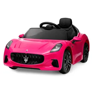 GARVEE Electric Sports Car for Toddlers Ages 3+ with Remote Control, 12V Battery Powered Ride-On Toy, 1 Seater with Bluetooth, LED Lights, Music, Double Doors, RC Car in Pink