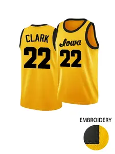 High Quality Clark 22 Embroidered Lightweight Basketball Jersey, Round Neck Loose Fit Breathable Comfortable Tank Top, Sports Top, Unisex Style, Perfect for Outdoor Activity ,Training, All Seasons,