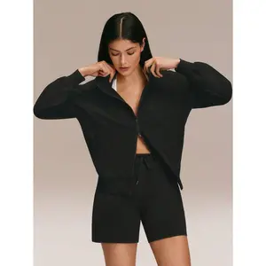 GLOWMODE Go With The Glow Waist-Length Sunproof Water-Resistant Elastic Ribbed Cuffs Hem Two-Way Zipper Back Pocket Packable Relaxed Fit Bomber Jacket Travel Running Jogging Outdoor Daily Active Wear