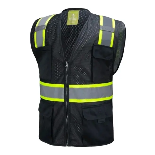 Black High Visibility Safety Vest