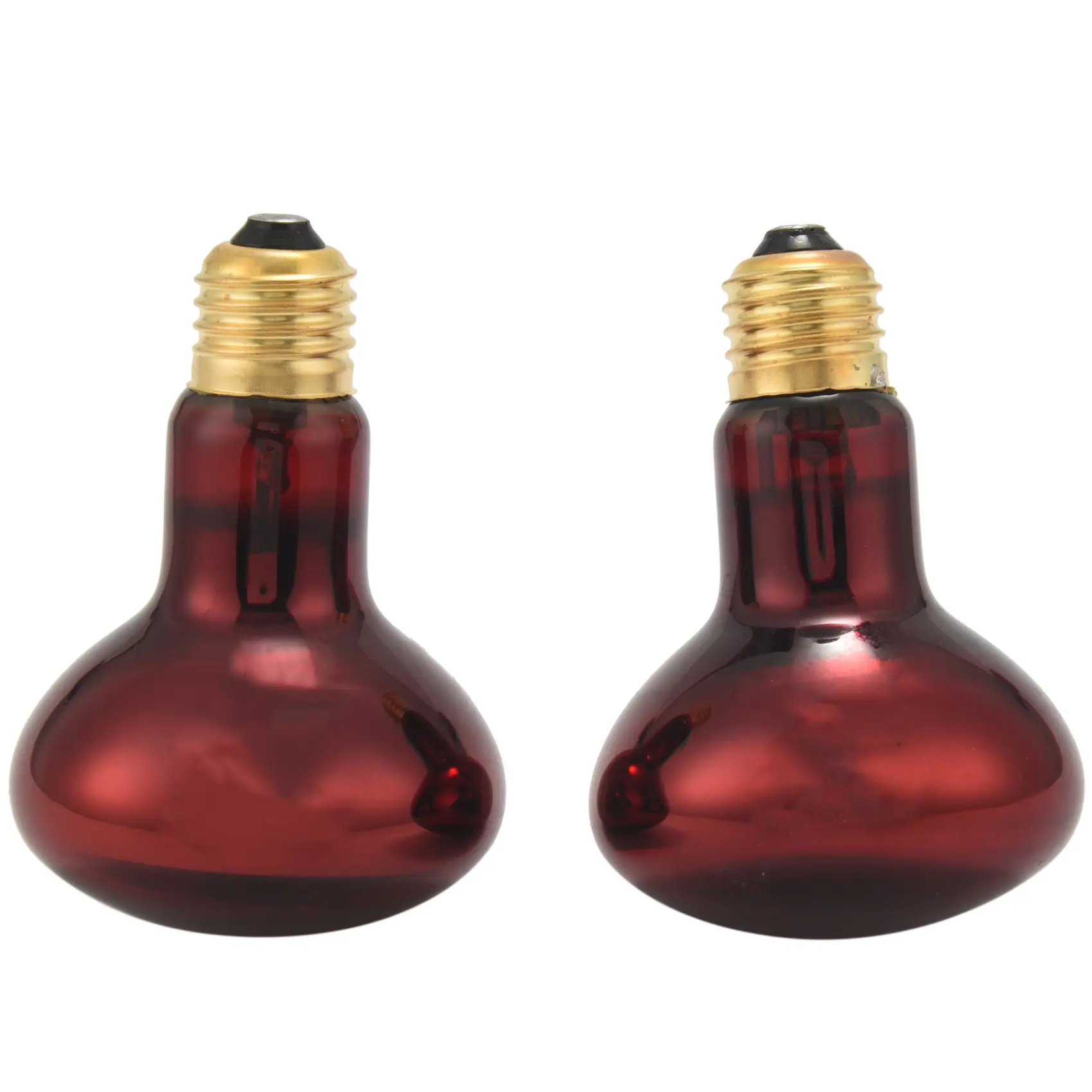 2-Pack Glass E27 Base 100W 220V 80*110mm Red Infrared Heating Lamp Bulbs, Avoid Vibration Household Appliance Parts, 100w Reptile Red Light Infrared Heat Bulb for Reptile Tank & Chickens to Create Hot and Cold Areas