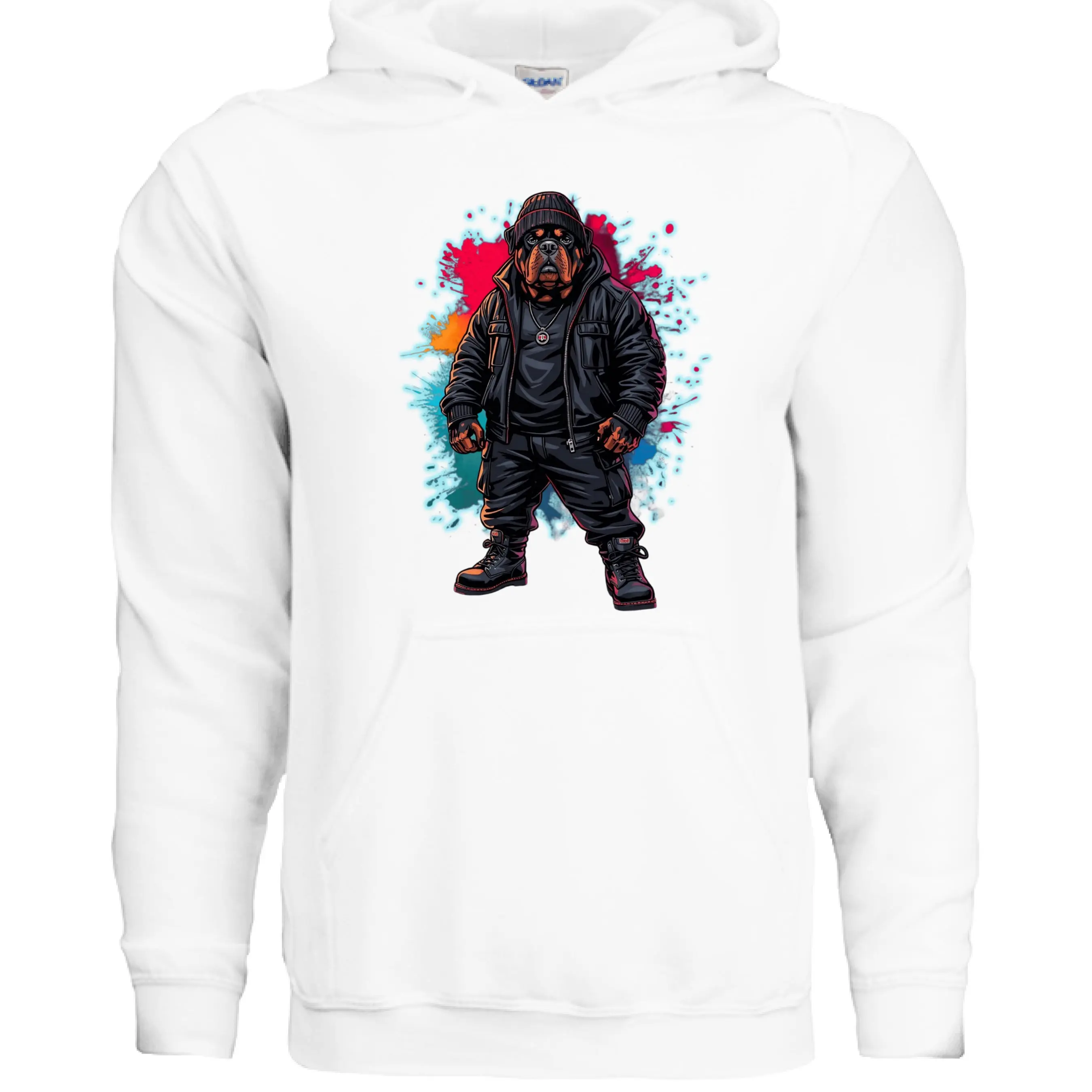 Rot Hoodie Gildan G185 Adult Heavy Blend 8 oz 50/50 Hoodie with Characters Pattern Long Sleeve Fitted Casual Autumn Medium Length