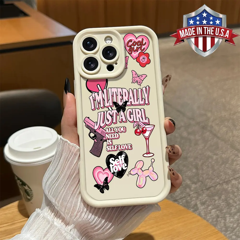 Trendy Y2K Self Love Girl Quote Aesthetic Phone Case for iPhone Samsung 17 16 15 14 Pro Max 13 12 11 XR XS Plus Air Galaxy S25 S24 S23 S22 A71 A56 A55 A54 A53 A52 Shockproof Anti Drop Durable Soft TPU Cover gift for boy girl