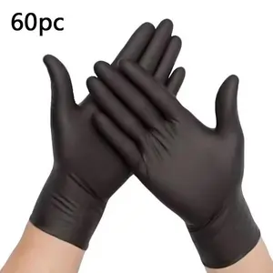 New Pack of 60 Nitrile Disposable Gloves, Ideal for Home, Cleaning, Tattoo, Food, Medical, Mechanical, Catering, Hairdressing, Manicure