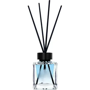 ALYA Nature's Scents Ocean Reed Diffuser 3.3 FL.OZ. 100 ML Home Fragrance with Black Reeds Elegant Square Glass Bottle for Long Lasting Aroma