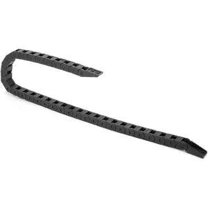 R15 7mm x 7mm Internal Size Black Plastic Cable Wire Carrier Drag Chain, 1M Length for CNC