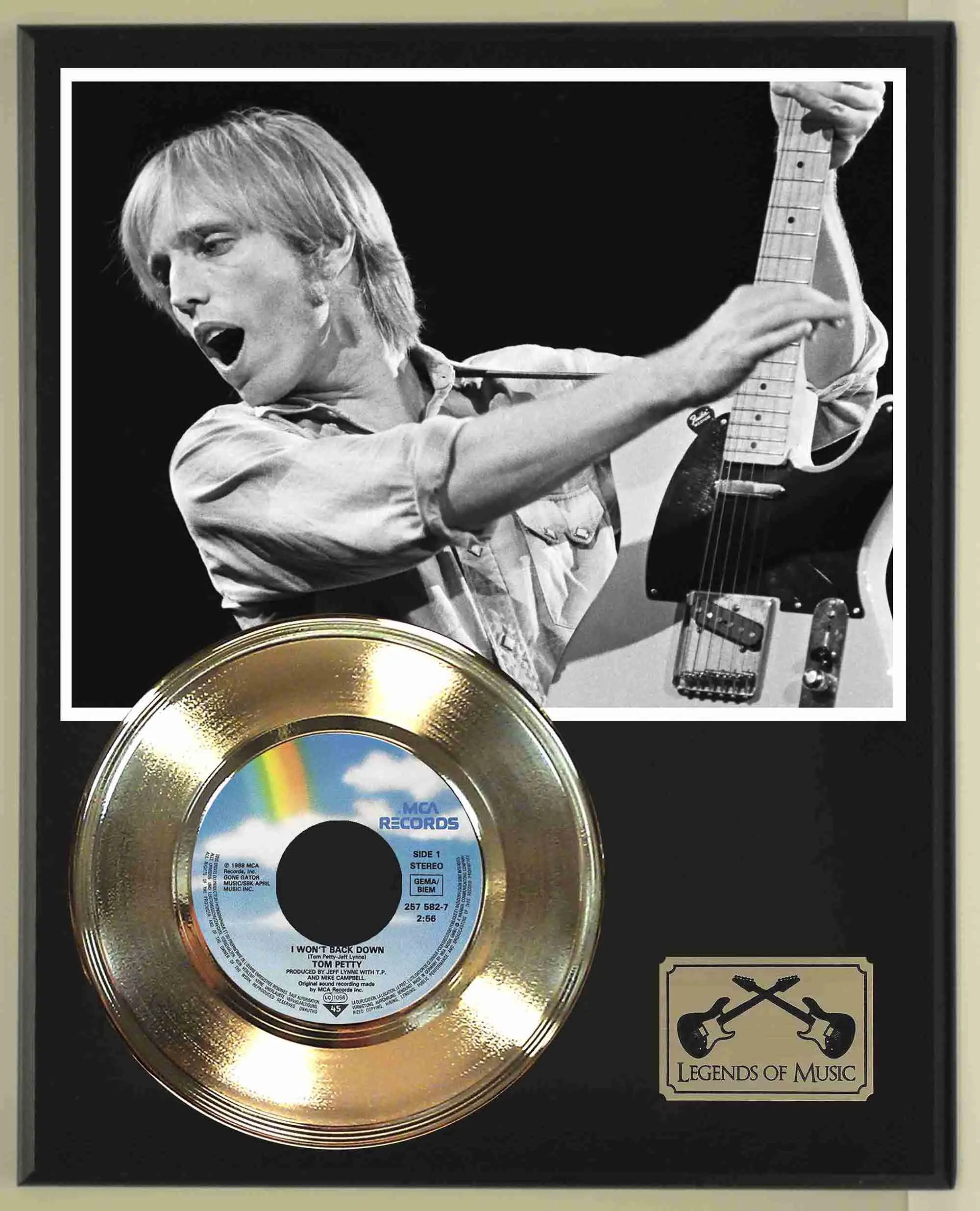 Tom Petty - I Wont Back Down Gold 45 Record Ltd Edition Display Award Quality