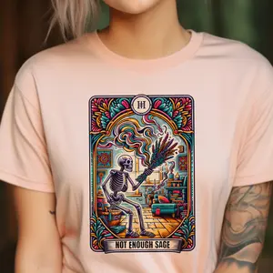 Tarot Tee Not Enought Sage Tarot Tshirt  USA Popsicle Tarot Tshirt Patriotic Skull Tarot Tee The Patriot Skeleton on Horse Top 4th of July Tarot Tshirt