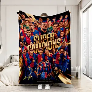 One blanket, Messi Barcelona Super Champion 05, warm nap blanket, car blanket, pet blanket, birthday/holiday gift, suitable for sofa, bed, dormitory, hotel, office.