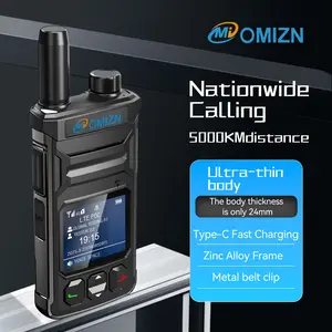 OMIZN T6 Ultra-Slim Global Walkie Talkie Unlimited Range Over 4G LTE, AES-256 Encrypted PoC Two Way Radio for Security, Family, Outdoor, Business