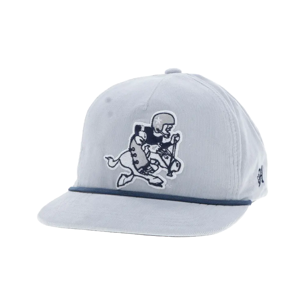 Hooey Men's Dallas Cowboy 5-Panel Grey Corduroy Trucker Cap 7360T-GY