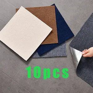 10pcs Self-Adhesive Puzzle Carpets for Home & Commercial Use, DIY Pattern Creation, Easy Peel-And-Stick Design, Multiple Colors Available