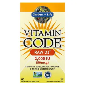 Garden of Life Vitamin Code®, RAW D3™, 60 Vegetarian Capsules
