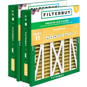 Filterbuy 20x25x5 Air Filter (2-Pack), Pleated MERV 11 Allergen Defense HVAC AC Furnace Air Filters for Honeywell Return Grille