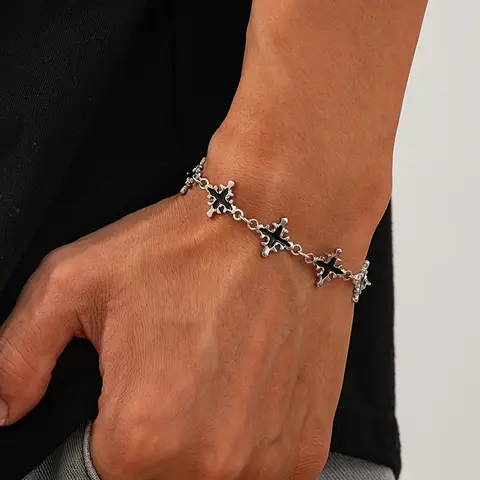 Hiphop Trendy Drip Cross Adjustable Link Bracelet, Criss Cross Design, Fashion Punk Unisex Casual Versatile Party Jewelry, Men Women Simple Style Accessory, Trendy Jewellery Accessories, Bracelets Jewelry, Fashionable Bracelet