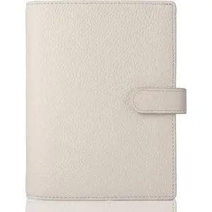 a6 Planner Cover with Pen Loop Card Slots Zipper Pockets, Personal Organizer Cover, Compatible with  A6 size Planners notebooks (Cream)