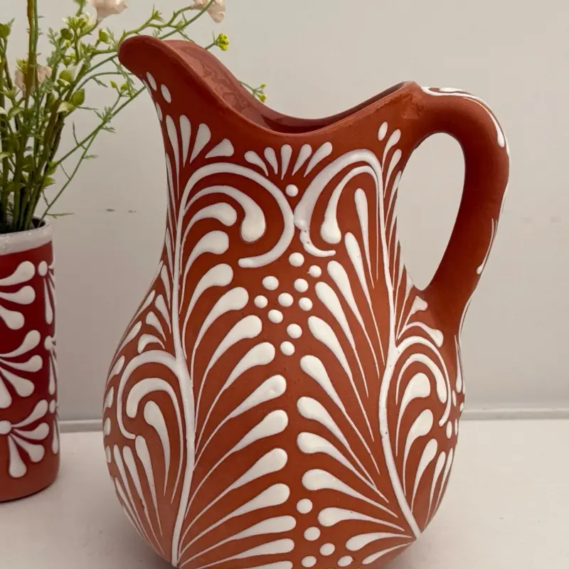 Sturdy Classic Stylish 4qt Cielito Lindo Talavera Clay Pitcher - Indoor Drinkware Mexican Jarra