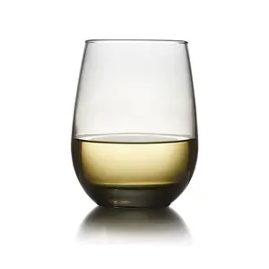 Libbey 231SM Stemless Wine Glasses Set of 12, Moonstone Grey, Restaurant Quality Red and White Wine Glasses, Drinking Glasses Set for Large Gatherings