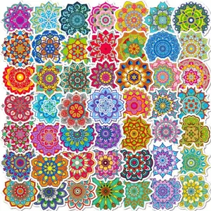 50pcs Mandala Stickers, Waterproof Stickers DIY Graffiti Decals For Car, Motorcycle, Laptop, Luggage, Water Bottle, Skateboard Car Accessories