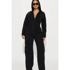Stunning Allure Denim Jumpsuit - Black W