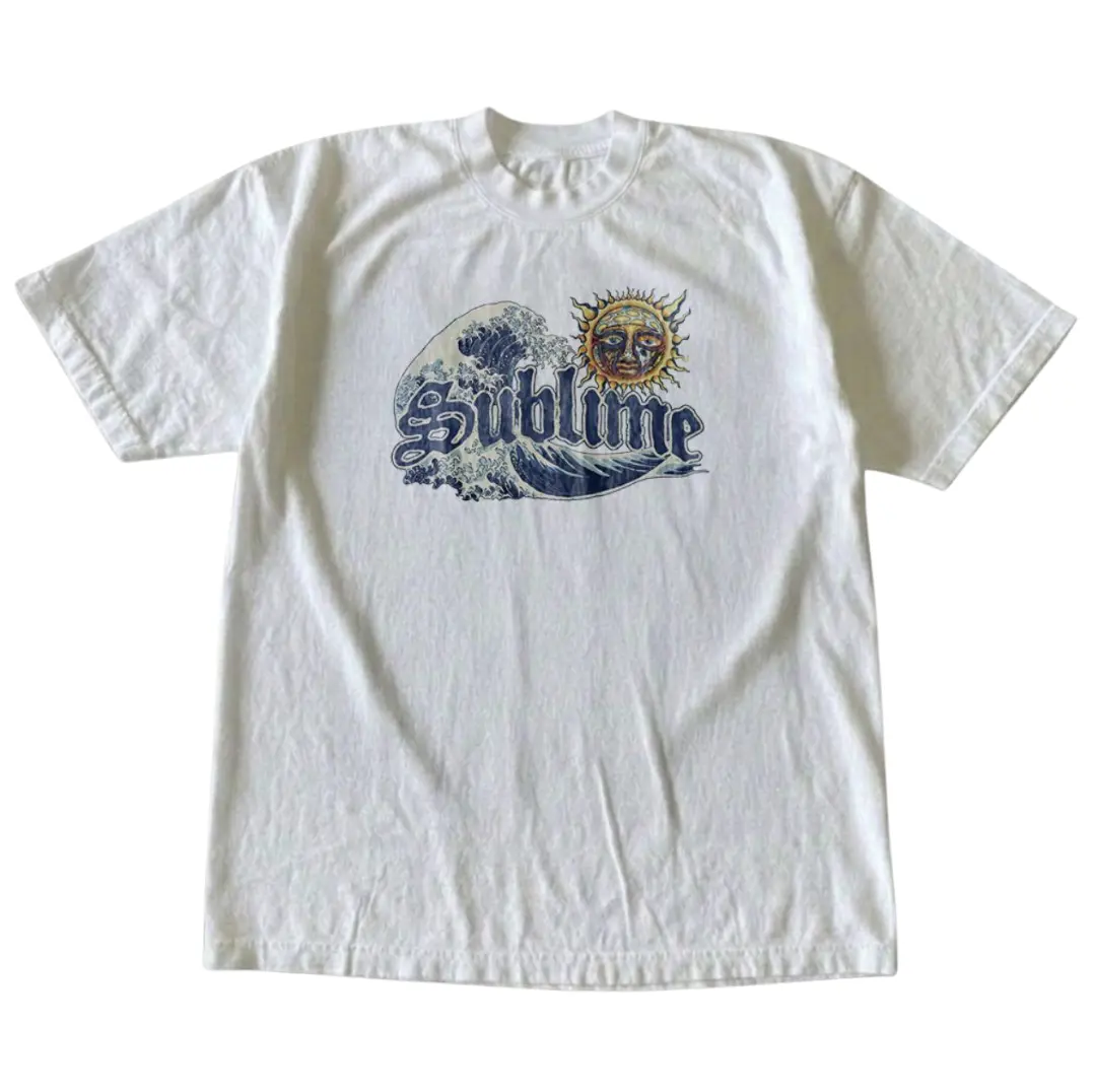 Gildan Men's Women's T-shirt, Sublime Sun Tshirt, Music Rock Band Vintage Graphic Tees, Surf Rock Aesthetic, Urban Fashion, Artistic Music Inspired, Iconic Band Inspired, Menswear Womenswear Top Y2k Streetwear Crewneck Fit Minimalist
