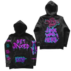 Arcane Grafiti & Glitch Art Double-Sided Casual Hoodie Streetwear