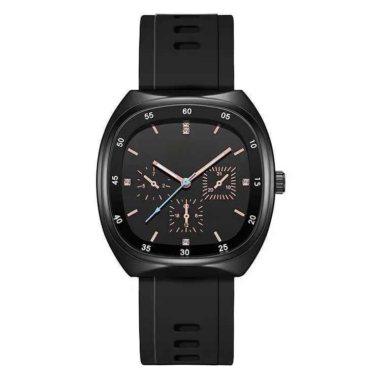 AIMANA Unisex Fashion Quartz Watch - Silicone Flex Fit Strap, 40mm Multifunctional Chronograph Dial, Luminescent Glow-Hand Visibility, 30M-50M Water-Resistant, Buckle Closure, Mineral Glass, 12-Month Warranty, Ideal for Party & Everyday Wear, Holiday Gift