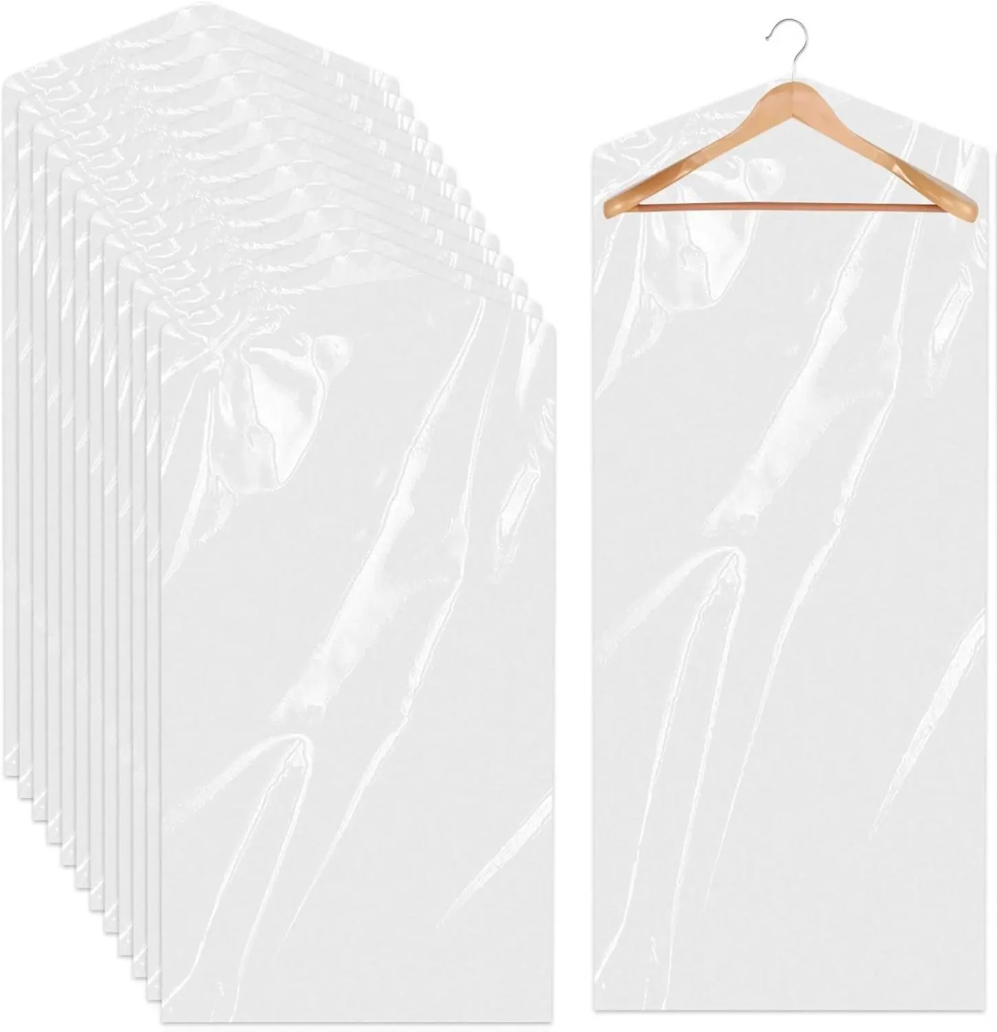 10 Pack Long Dress Covers 71 Inch Garment Bags for Hanging Clothes Plastic Suit Bags Dry Cleaning Bags Hanging Dust-proof Garment Bags for Coat Gowns Dresses - TikTok Shop 10 Pack Long Dress Covers 71 Inch Garment Bags for Hanging Clothes Plastic Suit Bags Dry Cleaning Bags Hanging Dust-proof Garment Bags for Coat Gowns Dresses - TikTok Shop