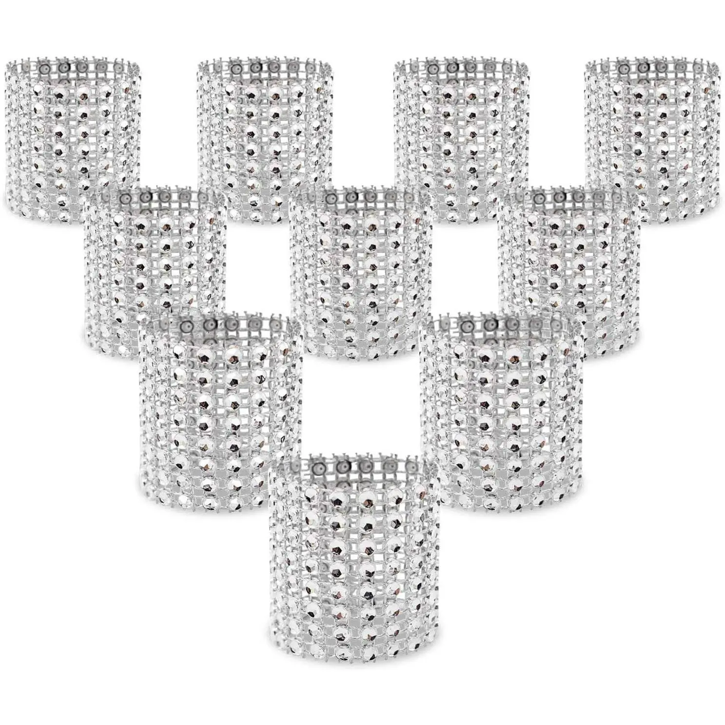 Napkin Rings, Pack of 120 Rhinestone Napkin Rings  Adornment for Place Settings, Wedding Receptions, Dinner or Holiday Parties, Family Gatherings (120, )