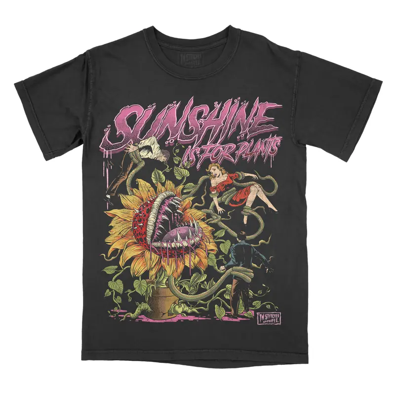 Sunshine Is For Plants Comfort Colors Unisex T-shirt Gardening Plant Lover Gothic Alternative Fashion Top Tshirt Streetwear Short sleeve Printed Cotton Alt Goth
