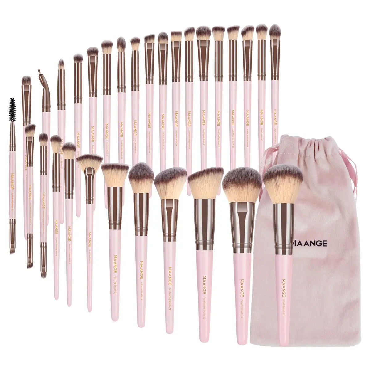 Maange 31-Piece Makeup Tool Set with 30 Makeup Brushes, Foundation Brush, Blush Brush, Loose Powder Brush, Eyeshadow Brush, Liner Brush, Concealer Brush, Cosmetic Brushes
