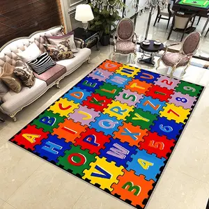Colorful Letter Pattern, Non-slip Soft Floor Mat, Rectangle Home Decorative Carpet, Home Decor Rugs for Living Room Bedroom Kids Room, Room Decor
