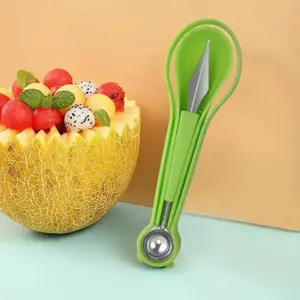 3-In-1 Fruit Ball Scoop, Seed Remover, Peeler, Stainless Steel Multi-Functional Vegetable Cutter, Carving Knife