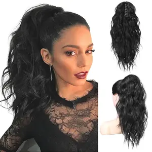 14" Ponytail Extension, Short Claw Clip on Ponytail Extension Fake Pony Tails Soft Wavy Curly Clip in Hair Extensions Synthetic Hairpiece for Women Daily Party