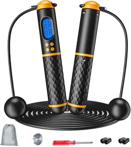 Smart Jump Rope, Fitness Skipping Rope with Weight/Lap/Time/Calorie Record, Adj YEGASS